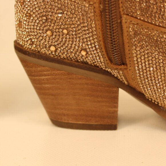Dingo Rose Gold Rhinestone Leather Boot - Picture 7 of 9